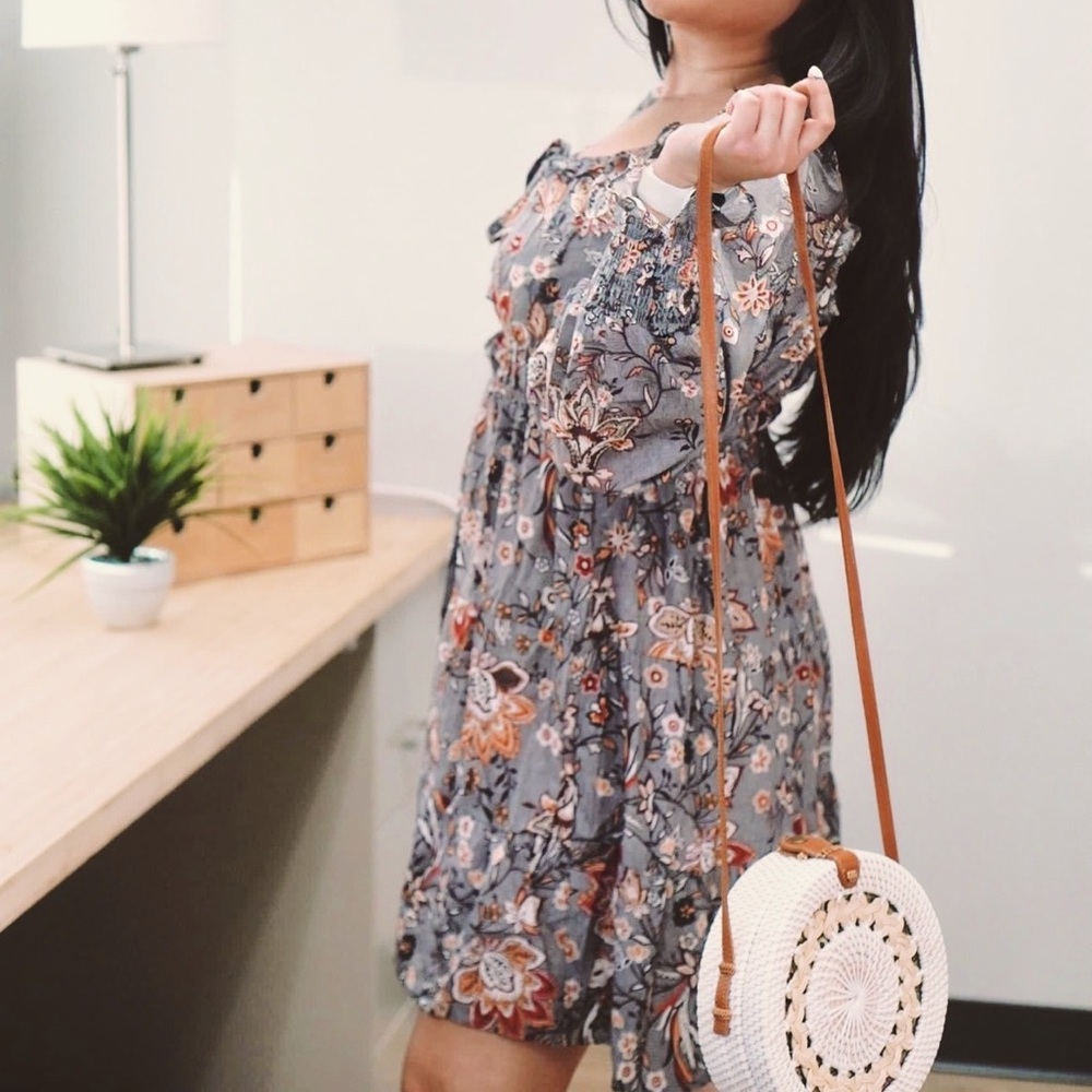 Frills & Floral Longsleeve Dress (S, M, L, XL)